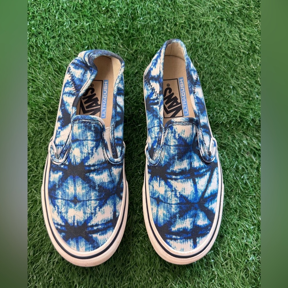 Vans Unisex Blue Tie-Dye Slip-On Shoes Size M-4‎ W-5.5